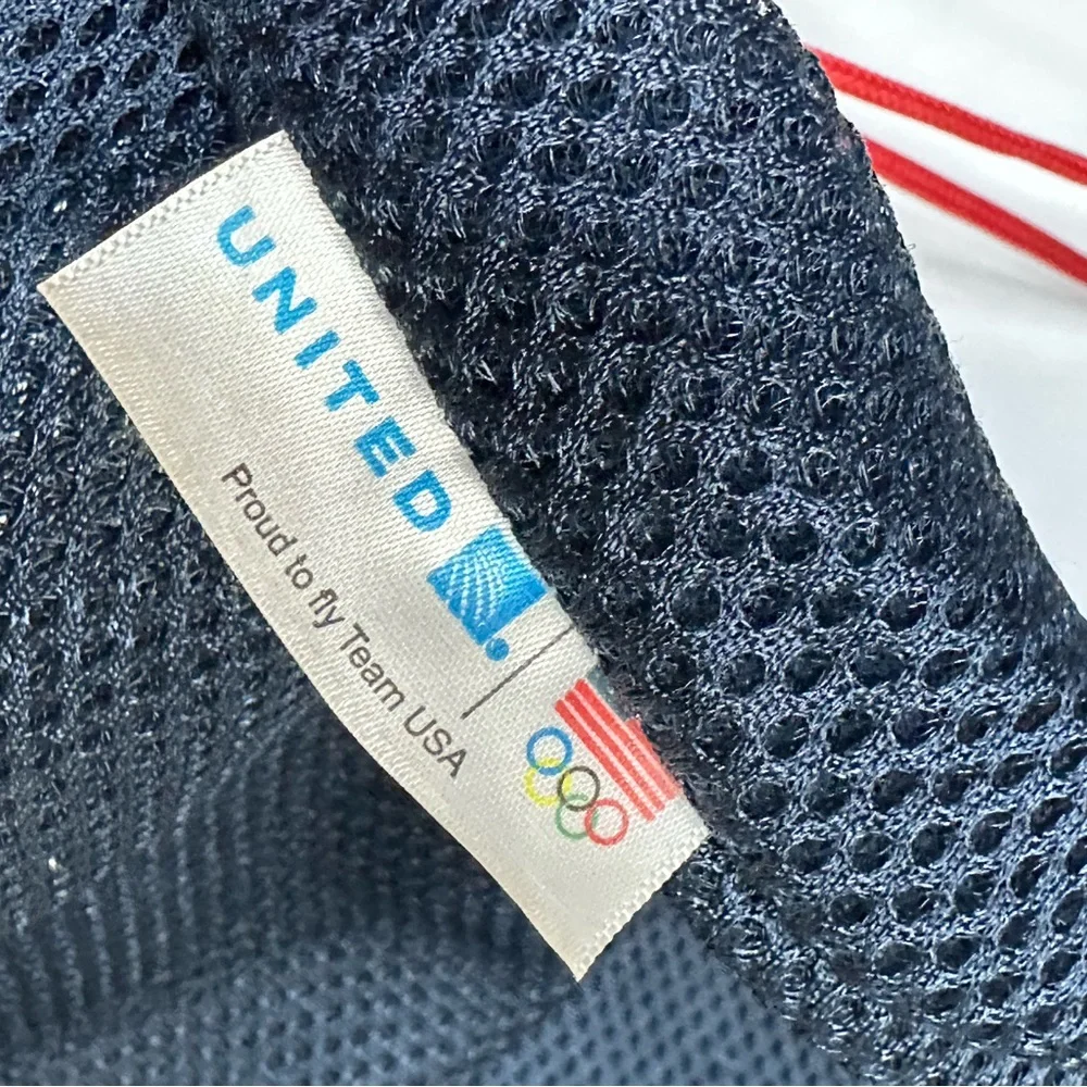 United Airlines Team USA Drawstring Mesh Bag Olympics Polaris Business Navy Blue